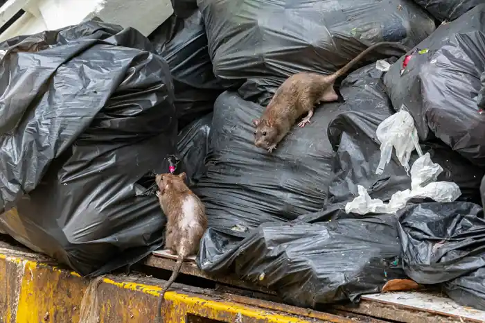 rat in garbage